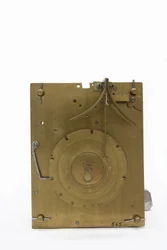 Die Rückplatte des Uhrwerks einer Tischuhr, ca. 1660